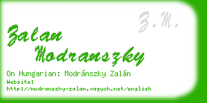 zalan modranszky business card